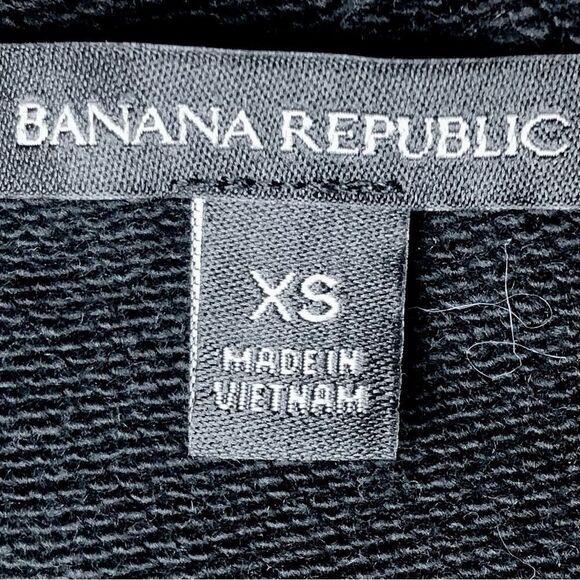 Banana Republic French Terry Rope Trim Tee in Dark Black/Gold/White Women’s XS - Picture 7 of 8